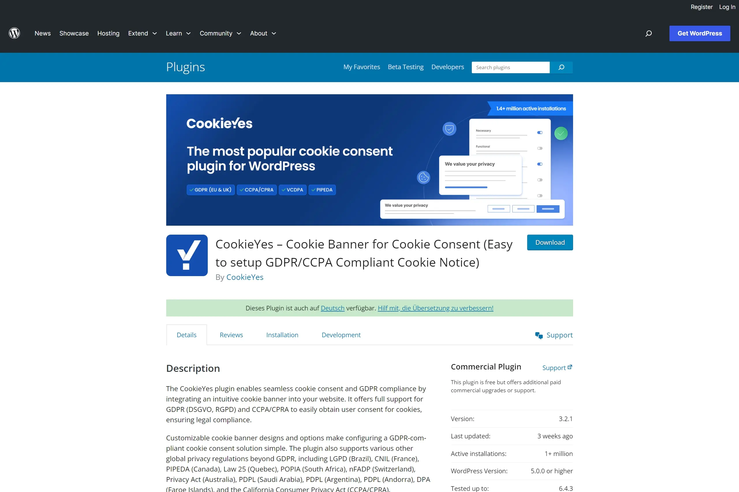 WordPress Plugins CookieYes