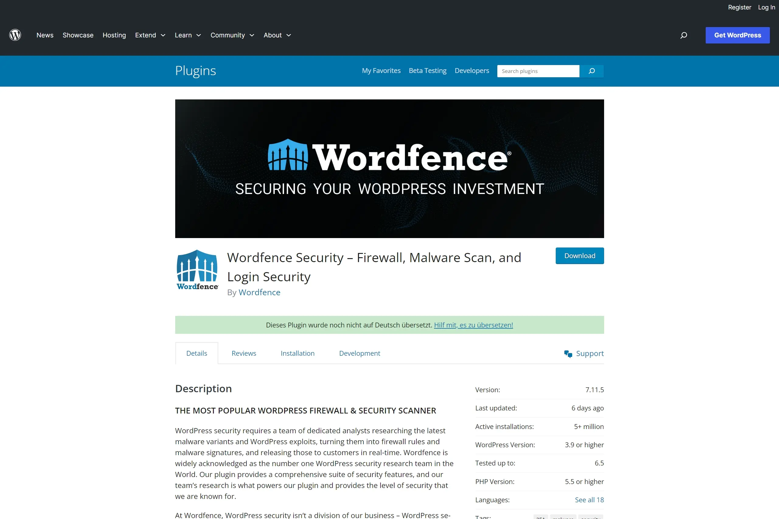 WordPress Plugins Wordfence Security